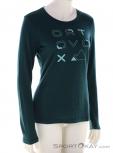 Ortovox Merino Brand Outline LS Mujer Camiseta, Ortovox, Verde oliva oscuro, , Mujer, 0016-11842, 5638118936, 4251877757122, N1-01.jpg