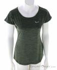 Salewa Puez Melange Dry Mujer T-Shirt, Salewa, Verde oliva oscuro, , Mujer, 0032-11380, 5638165561, 0, N2-02.jpg