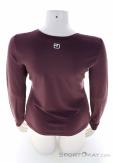 Ortovox 185 Merino Brand Outline LS Femmes T-shirt, , Rouge foncé, , Femmes, 0016-12079, 5638223439, , N3-13.jpg