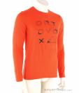 Ortovox 185 Merino Brand Outline LS Mens Shirt, Ortovox, Orange, , Male, 0016-12175, 5638269798, 4251877757016, N1-01.jpg